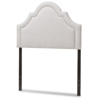 Baxton Studio BBT6567-Greyish Beige-Twin HB Rita Upholstered Twin Size Headboard